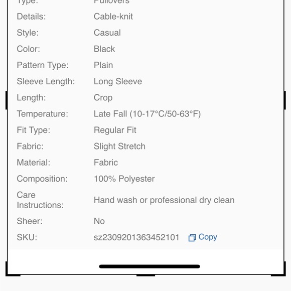 Black Cable Knit Sweater - Picture 3 of 4